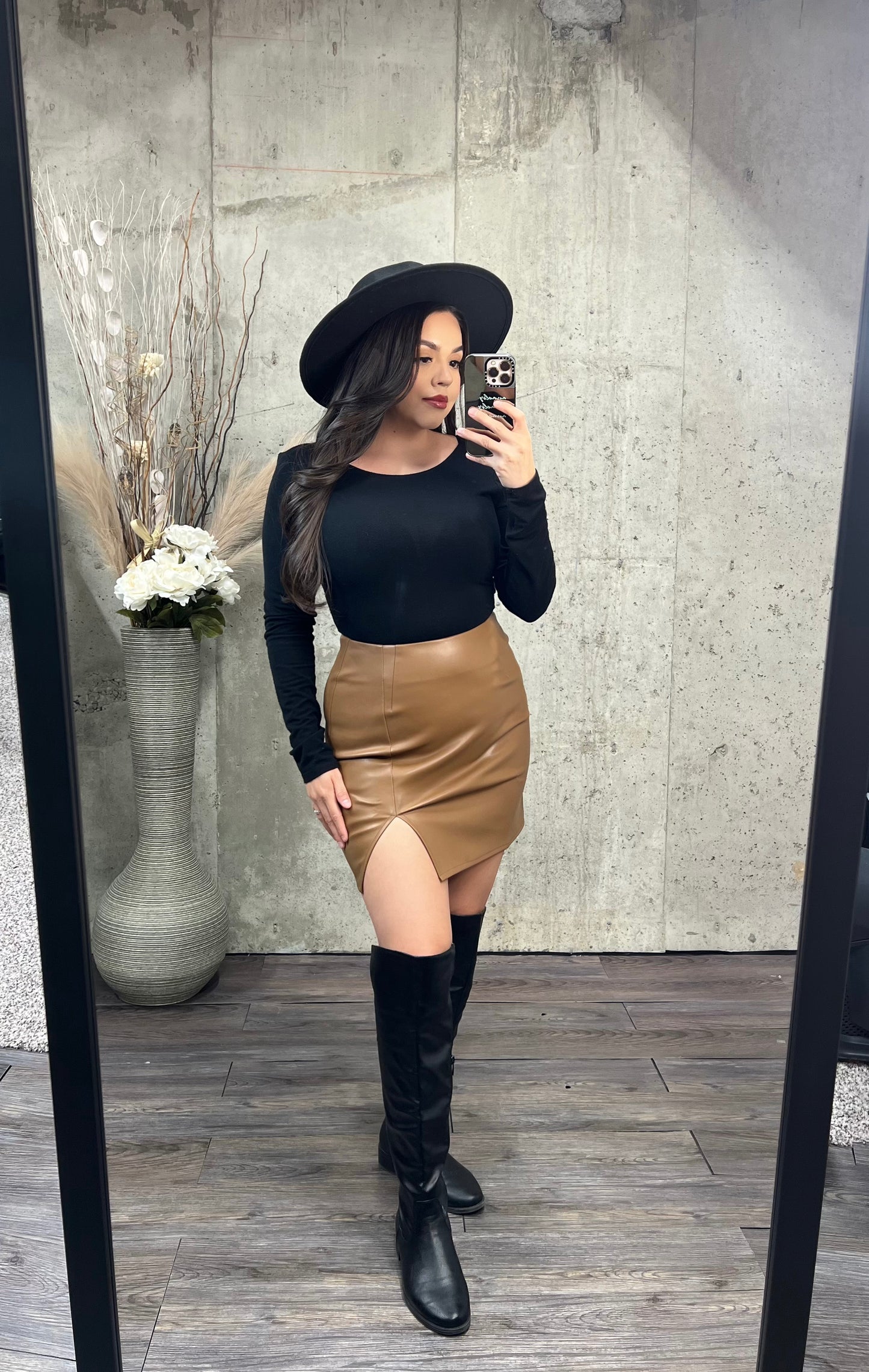 Faux Leather Mini Skirt