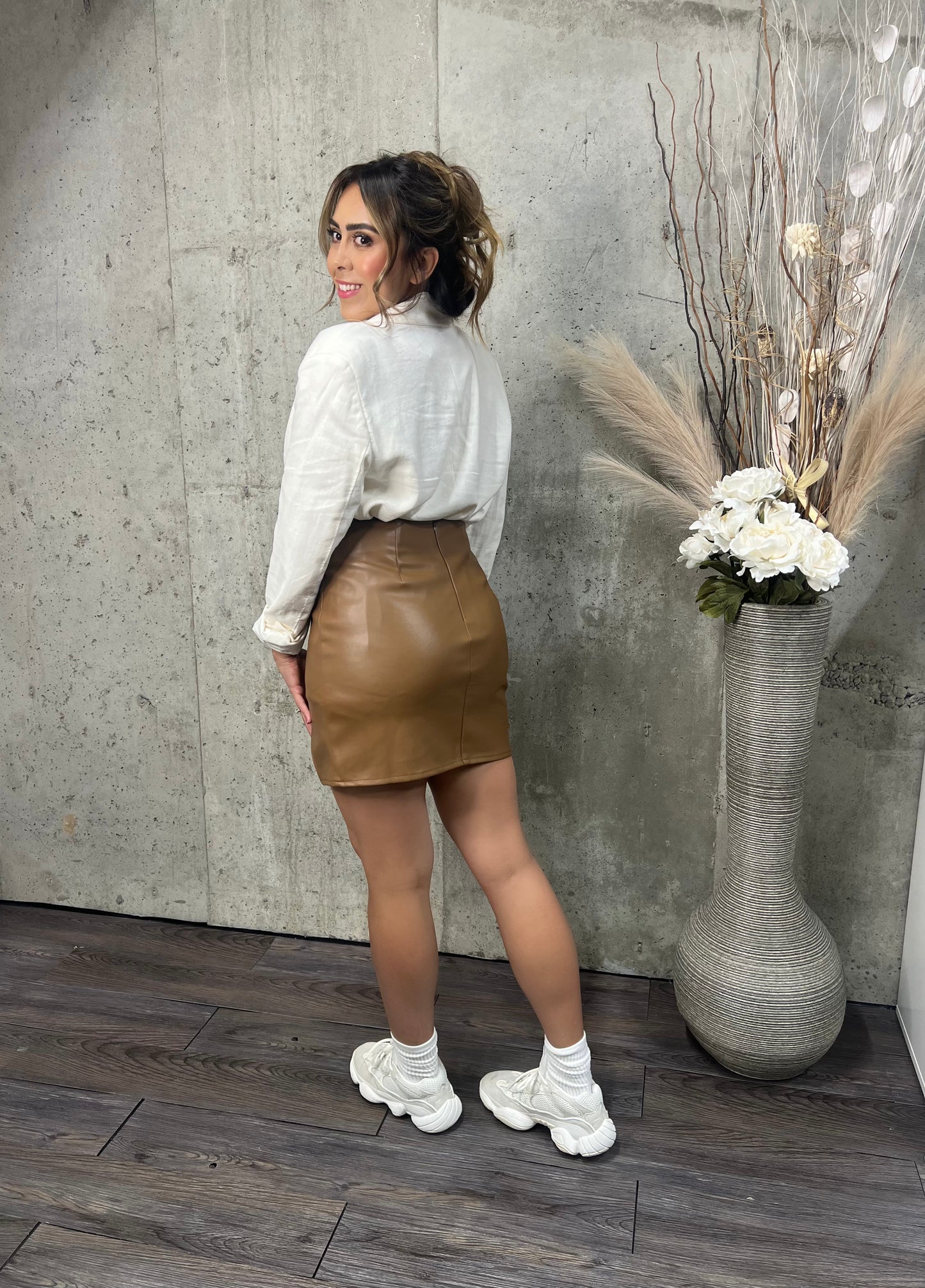 Faux Leather Mini Skirt