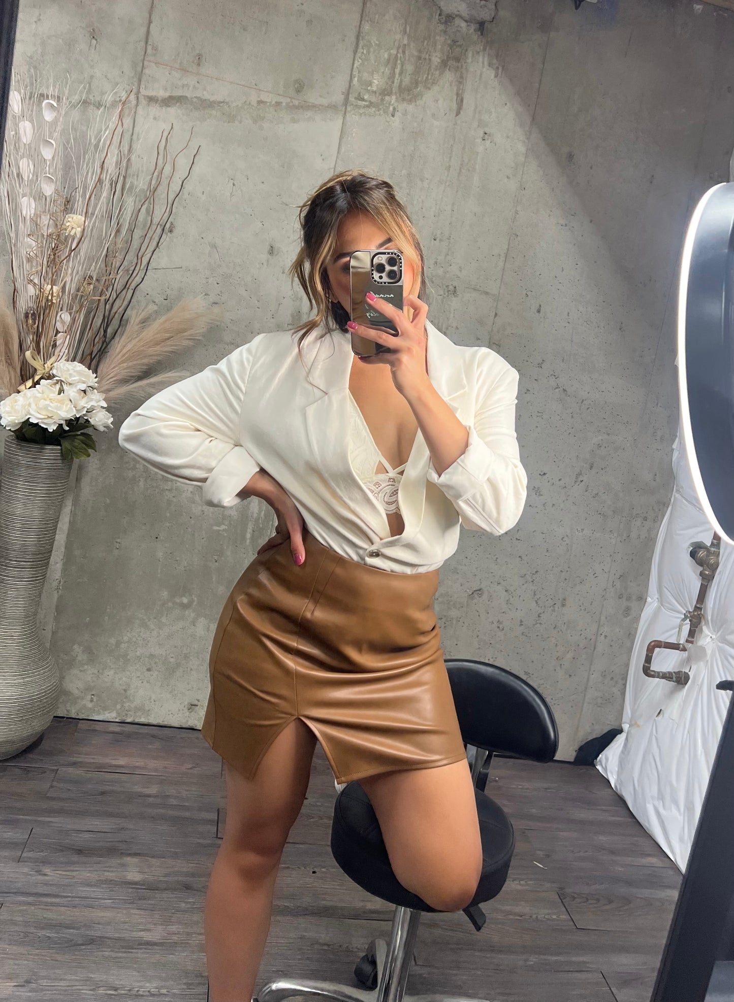 Faux Leather Mini Skirt